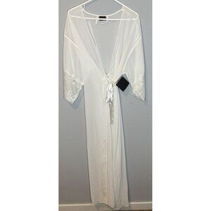 seductive wear by cinema etoile White Long Robe Small White New Bridal Wedding
